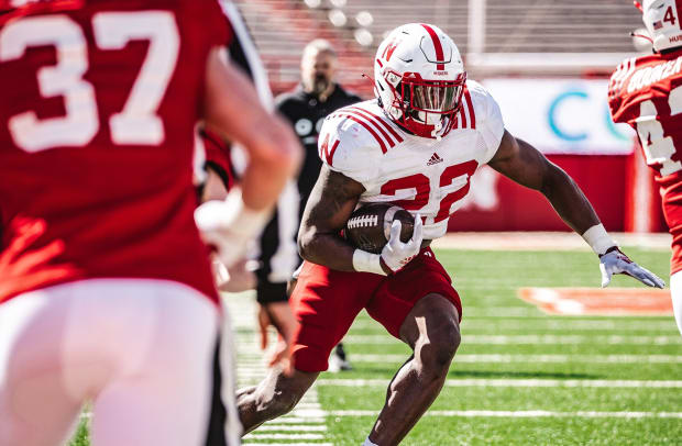 Gabe Ervin 2023-04-01 Nebraska football scrimmage practice